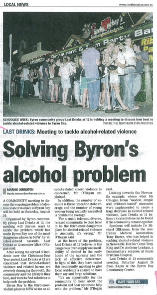 alcohol issues in Byron bay